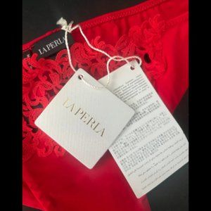 NWT La Perla Macrame String Brief in Red